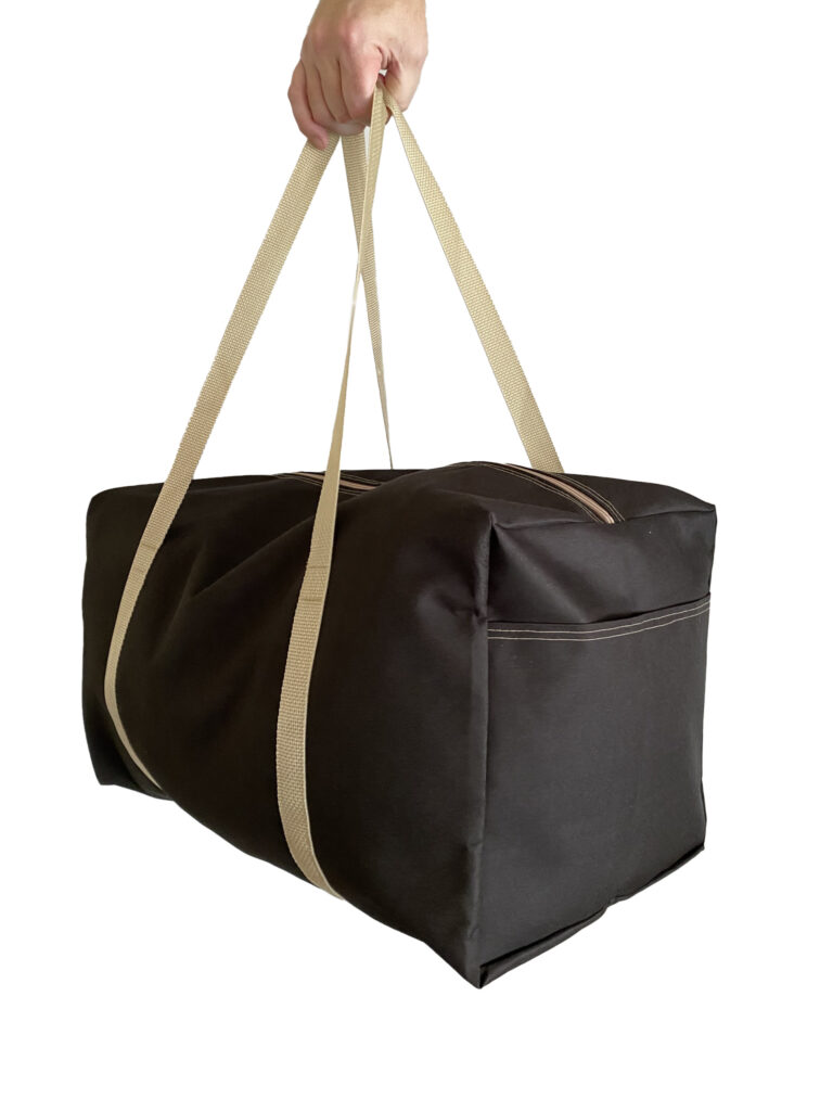 Super Duffel - Black with Khaki Webbing
